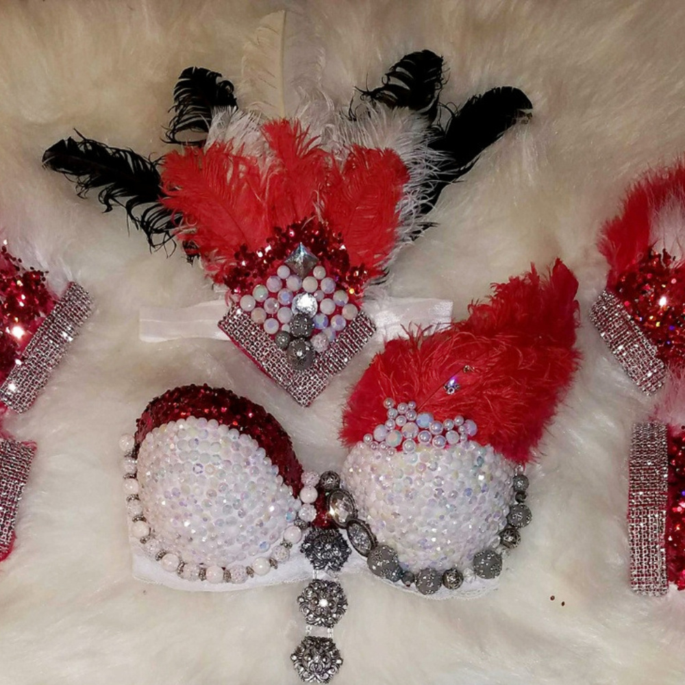 3 piece ,Rave bra,Diamond Rave Outfit - Picture 2 of 5